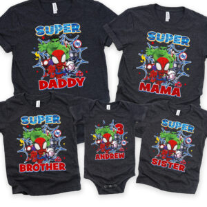 Personalized Spider And Amazing Friends Birthday Matching Shirt