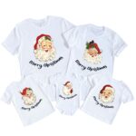 Custom Retro Santa Merry Christmas Matching Christmas Shirt