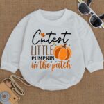 Cutest Little Pumpkin In The Patch Halloween Matching Baby Romper