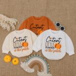 Cutest Little Pumpkin In The Patch Halloween Matching Baby Romper