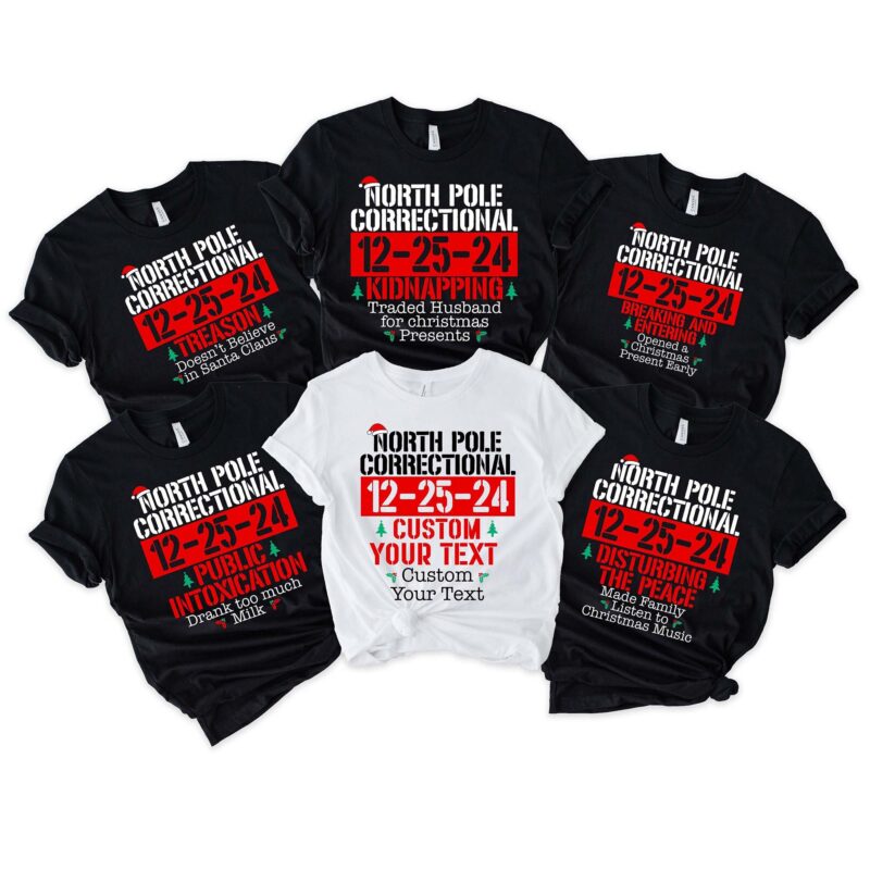 North Pole Correctional Custom Group Matching Christmas Family Shirt