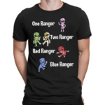 Mighty Morphin Power Rangers In The Style Of One Fish Two Fish Red Fish Blue Fish Shirt