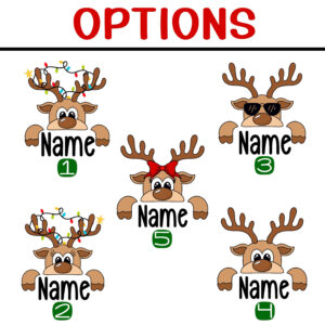 Reindeer Custom With Name Christmas Family Matching Group Shirt