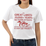 The Great Lakes 20000 Years No Shark Attacks Text Shirt