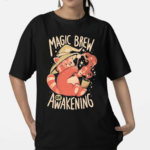 Magic Brew of Awakening Funny Cute Wizard Red Panda Coffee Shirt