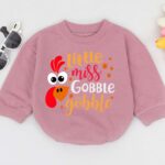 Little Miss Gobble Gobble Thanksgiving Matching Baby Romper