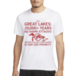 The Great Lakes 20000 Years No Shark Attacks Text Shirt