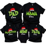 Custom Family Christmas Santa Hat Matching Christmas Shirt