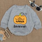 Custom Little Pumpkin Halloween Matching Baby Romper