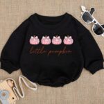 Custom Little Pumpkin Coquette Matching Halloween Baby Romper