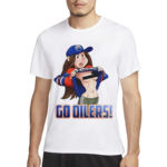 Edmonton Oilers Fan Girl Big Tits Go Oilers Cartoon Shirt