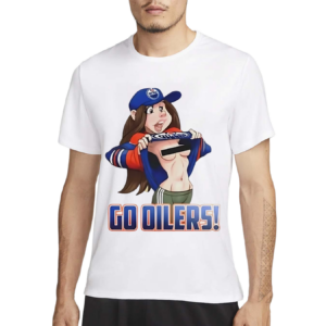 Edmonton Oilers Fan Girl Big Tits Go Oilers Cartoon Shirt