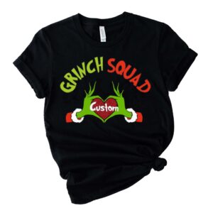 Custom Name With Grinch Family Matching Christmas Party 2024 Shirt