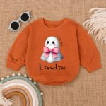 Custom Name Little Boo Cute Halloween Matching Baby Romper