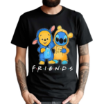 Winnie The Pooh Best Friends And Stitch Fan Painting Shirt