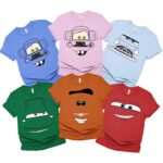 Cars Face Outline Halloween Family Group Matching Shirt