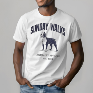 Sunday Walks With The Dog Animally Apparel Est 2024 Shirt