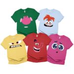 Joy Anger Sadness Faces Halloween Costume Christmas Matching Shirt, Inside Out Characters Group Matching Family Party Shirt