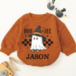 Custom Cute Ghost Boo Jee Halloween Matching Baby Romper