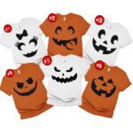 Custom Pumpkin Face Chracters Halloween Matching Shirt