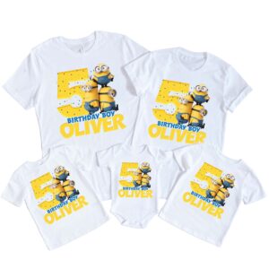 Personalized Minions Birthday Matching Shirt