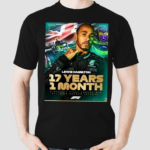 Lewis Hamilton 17 Years 1 Month Since His First Career Win All Time Record Interval F1 shirt