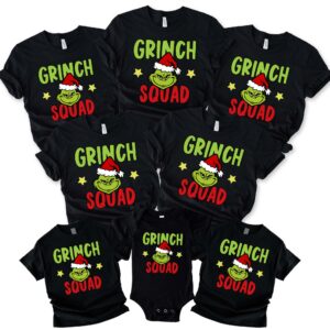 Grinch Squad Christmas Matching Party Group Shirt