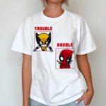 Wolverine And Deadpool Chibi Double Trouble Cartoon Shirt