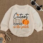 Cutest Little Pumpkin In The Patch Halloween Matching Baby Romper