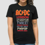 ACDC You Shook Me All Night Long July 3 2024 At Wembley Stadium In London UK Event Shirt