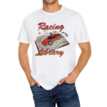 Racing To The Library Read Book Shirt