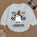 Custom Cute Ghost Boo Jee Halloween Matching Baby Romper