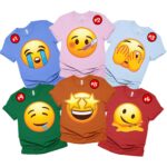 Custom Emoji Costume Shirt, Birthday Costume Shirt, Emoji Team Shirt, Emoji Face Halloween Group Shirt, Family Halloween Costume Shirt