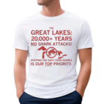 The Great Lakes 20000 Years No Shark Attacks Text Shirt