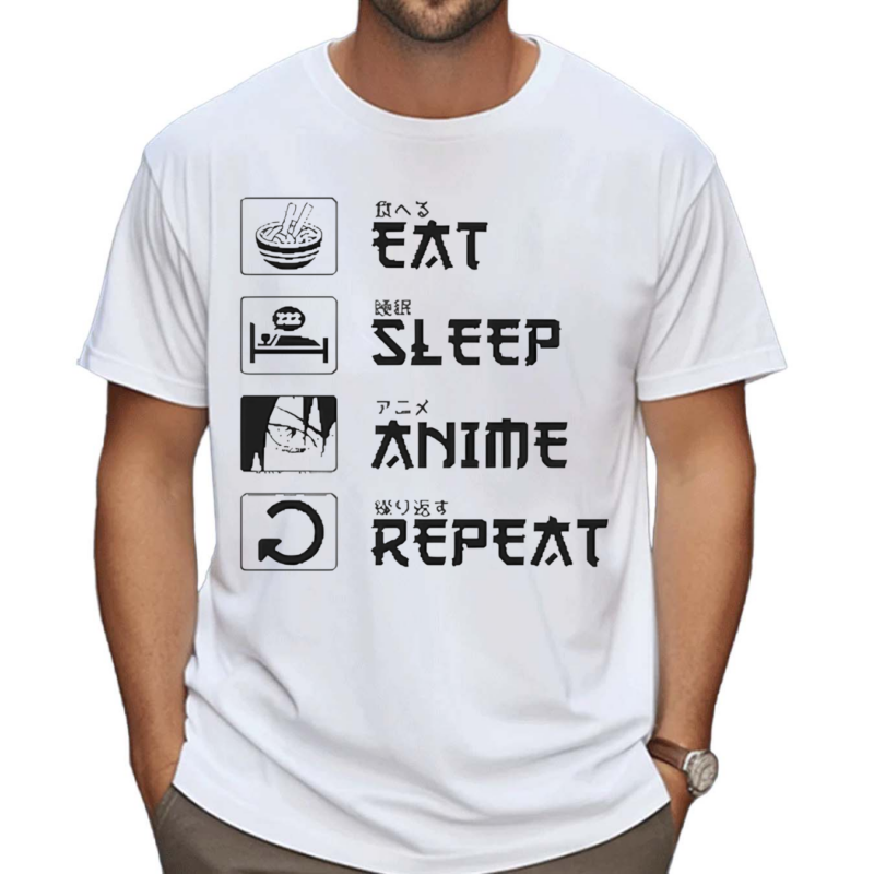 Aaa Eat Sleep Anime Repeat Shirt