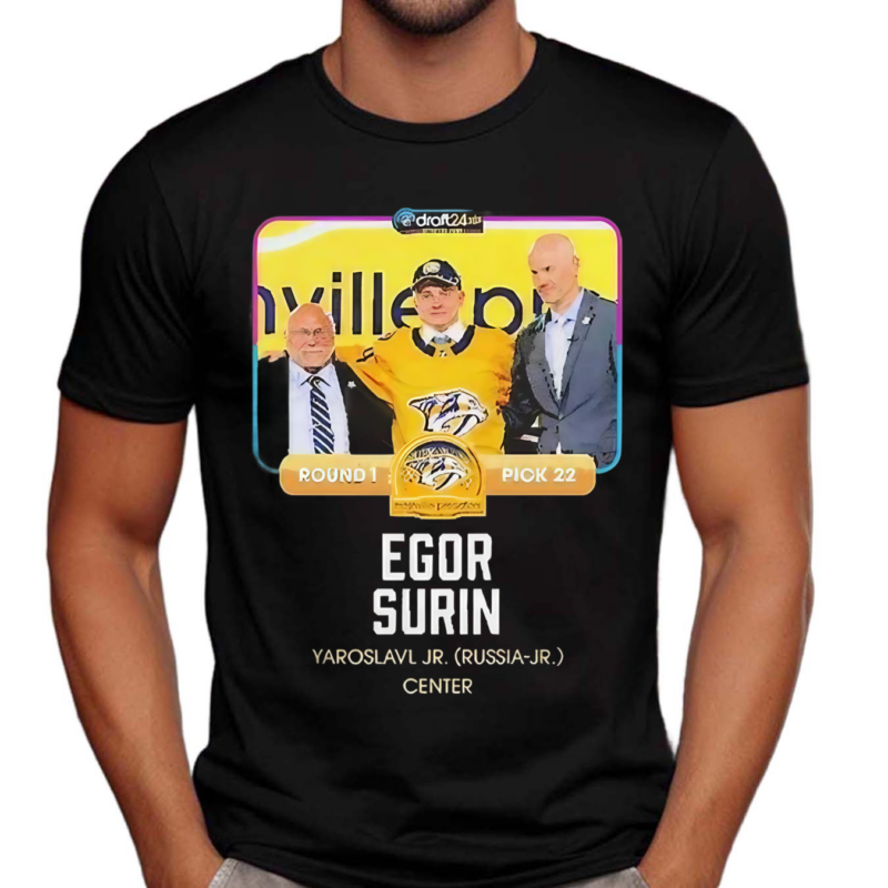 Nashville Predators Egor Surin Yaroslavl Jr Russia jr Center 2024 Shirt