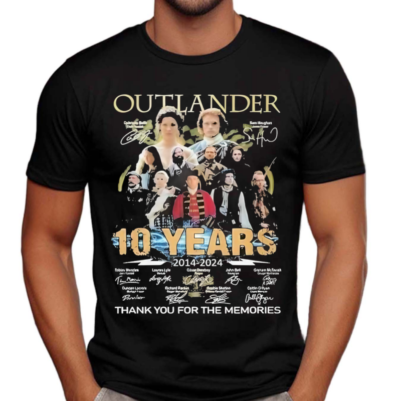 Outlander 10th Anniversary 2014 2024 Thank You For The Memories Fan Shirt