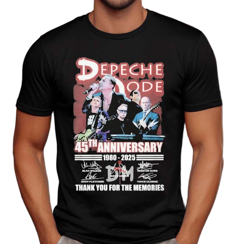 Depeche Mode 45th Anniversary 1980 2025 Thank You For The Memories Signatures Shirt