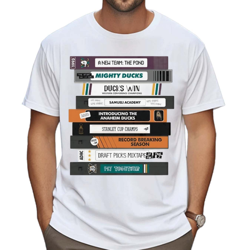 A Stack Of Tapes Recorded His Journey Anaheim Ducks VHS Shirt