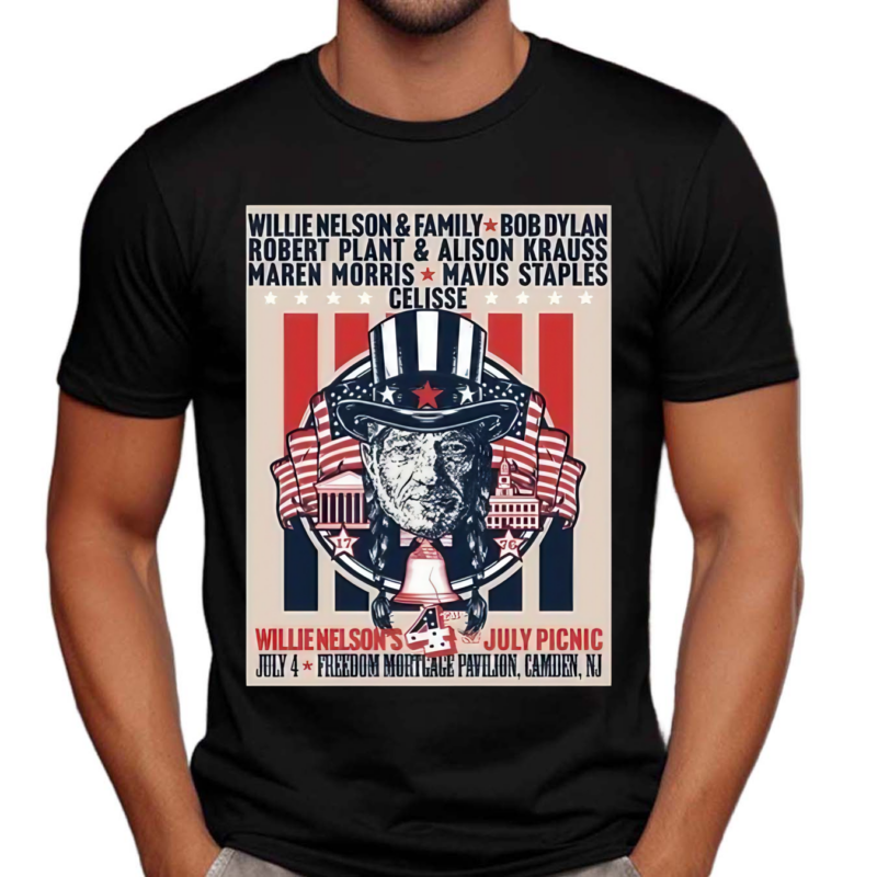 Willie Nelson 2024 4th Of July Picnic At Freedom Mortgage Pavilion Camden NJ Poster Shirt