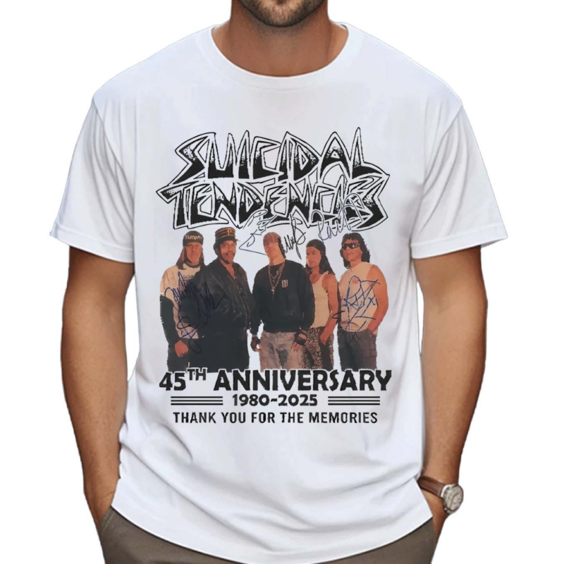 Suicidal Tendencies 45th Anniversary 1980 2025 Signatures Thank You For The Memories Shirt