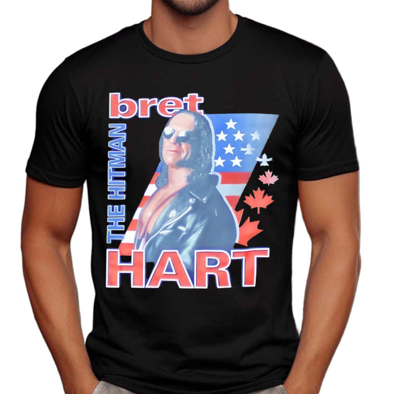 Bret Hart The Hitman Usa Flag And Maple Leaves Shirt