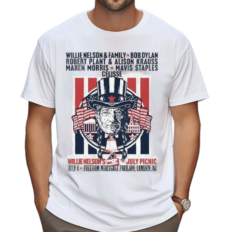 Willie Nelsons 4th Of July Picnic On July 4 2024 In Freedom Mortgage Pavilion Camden NJ Shirt