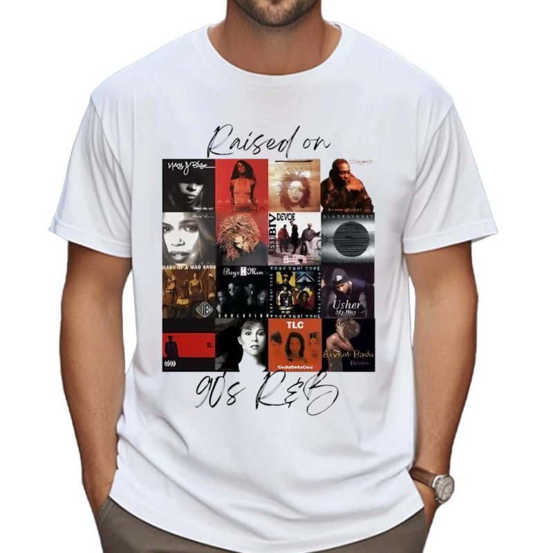 Raised On 90s RB Album Cover Music Lover Shirt