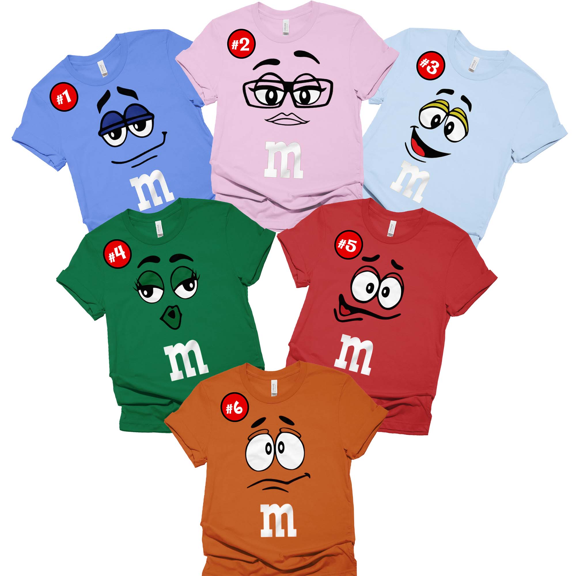 M And M Faces Halloween Costume Shirt, M M Face Matching Halloween Costume Shirt, Family Halloween Costumes Shirt, Candy Group Matching Shirt