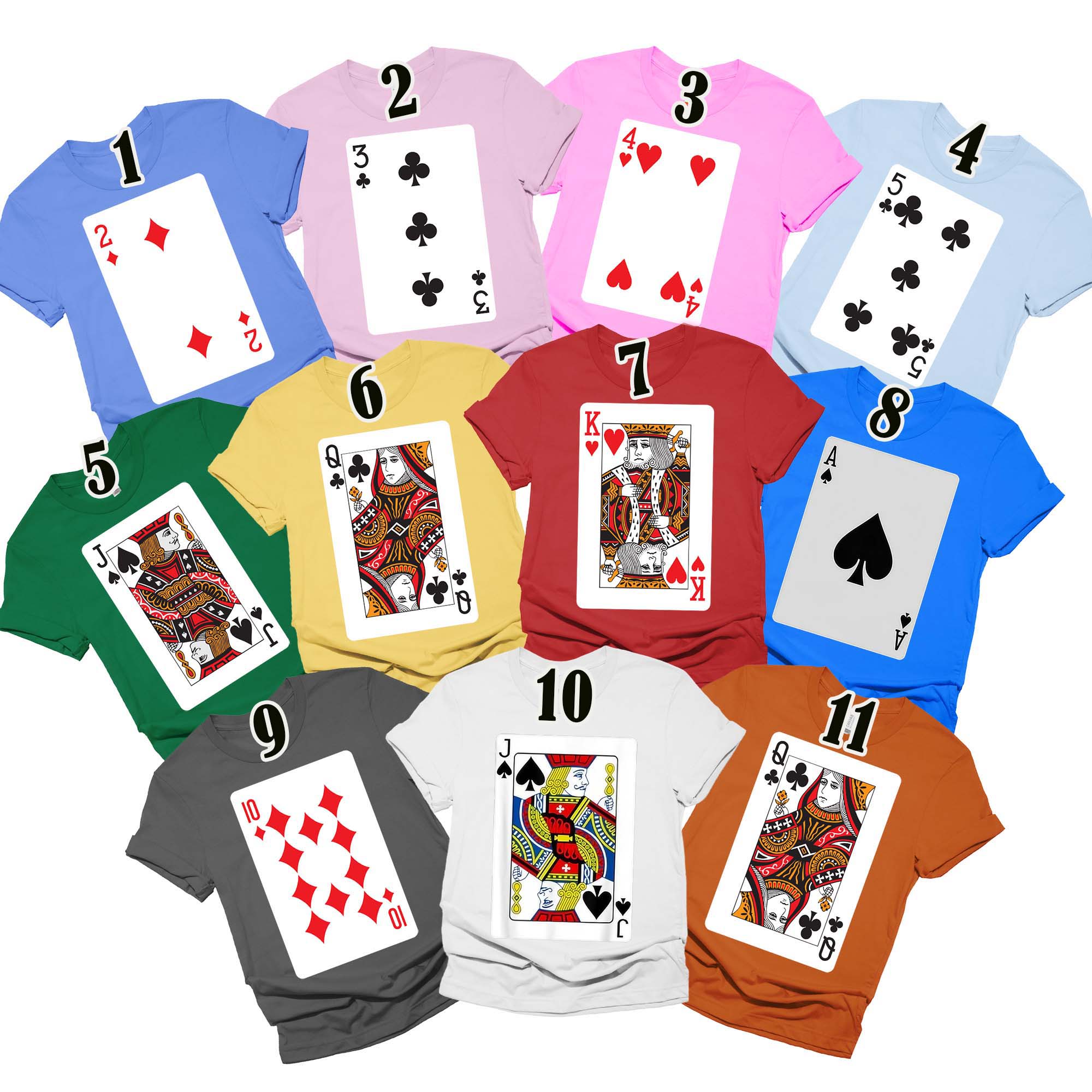 Deck Of Cards Group Costume Shirt, Poker Outfit Cards Costume Shirt, Matching Playing Cards For Party Shirt