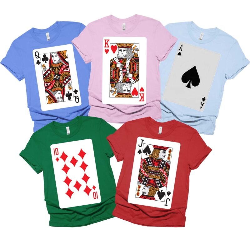 Deck Of Cards Group Costume Shirt, Poker Outfit Cards Costume Shirt, Matching Playing Cards For Party Shirt