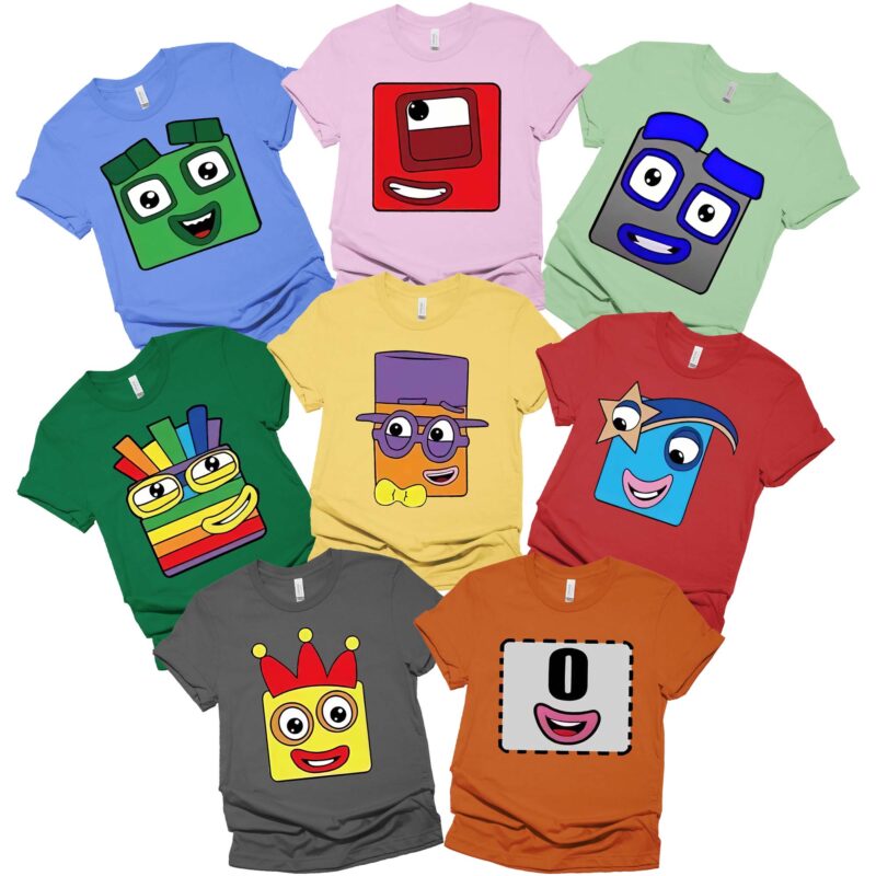 Numberblocks Family Costume Group Matching Shirt, Numberblocks Birthday Shirt