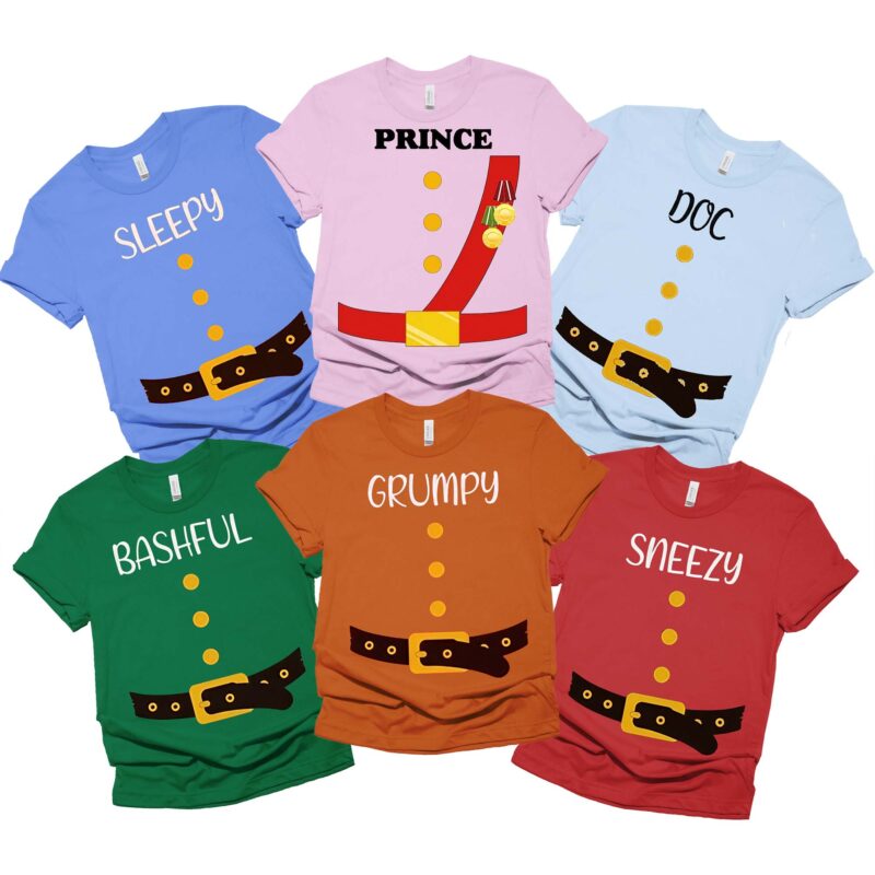 Dwarfs And The Princess Halloween Costume Group Matching Shirt