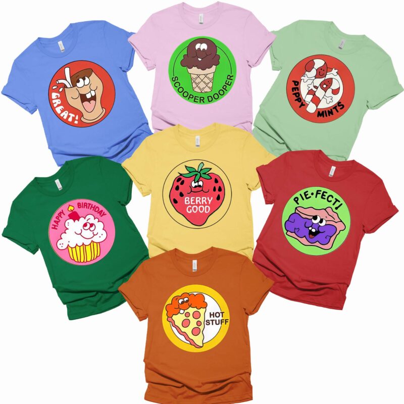 Scratch And Sniff Stickers Halloween Costume Group Shirt, Family Costume Party Shirt